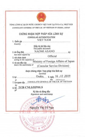 hợp pháp hóa lãnh sự quán tại Việt Nam.